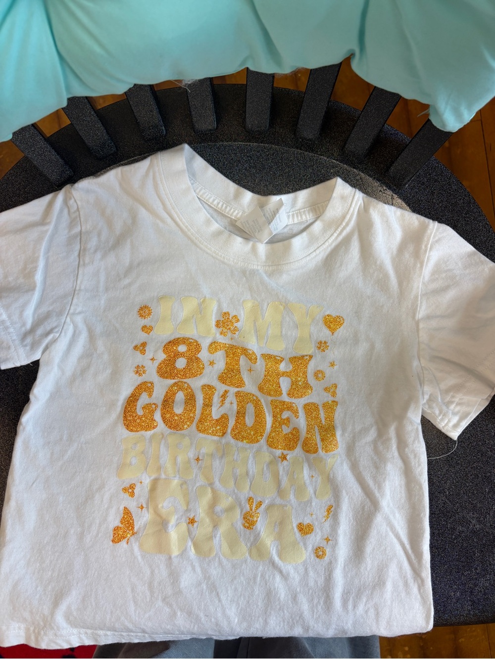 Girls White 'My 8th Golden Birthday' Graphic Tee